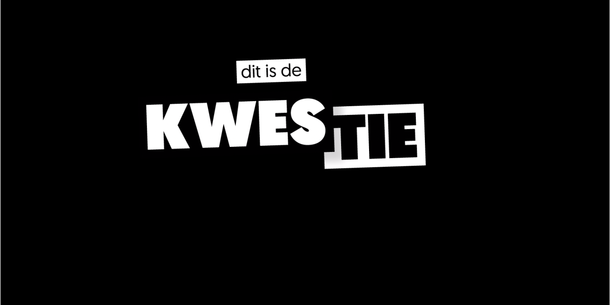 Dit is de Kwestie logo zwarte achtergrond